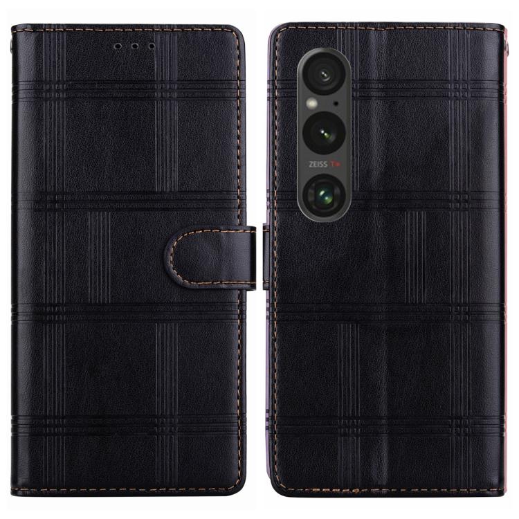 Embossed Checkered Leather Phone Case, For Sony Xperia 1 VII, For Sony Xperia 10 VI, For Sony Xperia 1 VI - ORIWHIZMobile AccessoriesSonySony Cases