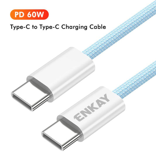 ENKAY CB174 Candy Color 60W USB - C / Type - C to Type - C Charging Data Cable, 1m, 1.5m, 2m - ORIWHIZ
