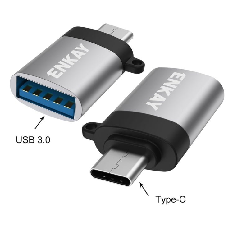 ENKAY ENK - AT101 Aluminium Alloy USB - C / Type - C to USB 3.0 OTG Data Adapter Converter, ENK - AT101 - ORIWHIZ
