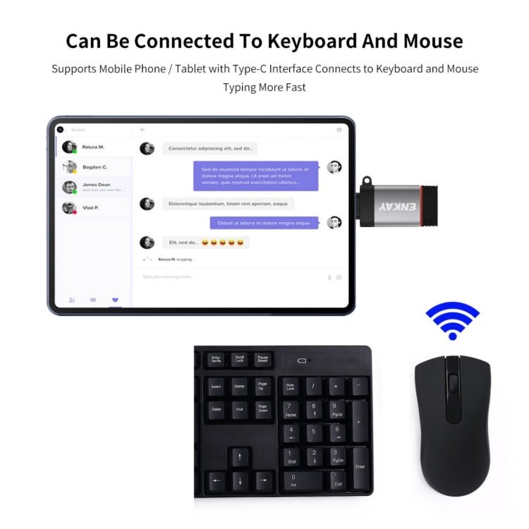 ENKAY ENK - AT101 Aluminium Alloy USB - C / Type - C to USB 3.0 OTG Data Adapter Converter, ENK - AT101 - ORIWHIZ