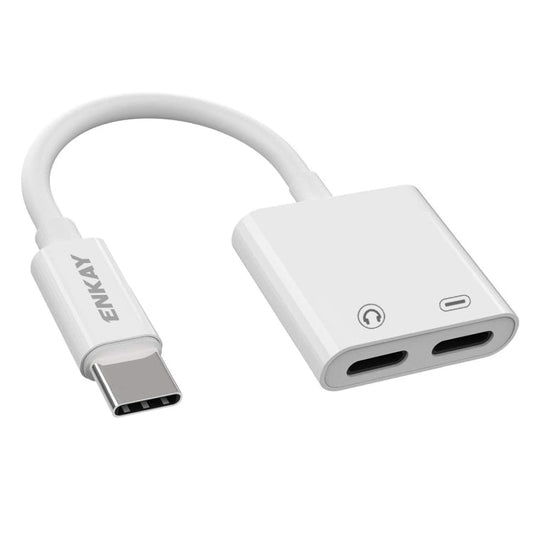 ENKAY ENK - AT105 USB - C / Type - C to Dual Type - C Headphone & Charging Adapter Data Cable - ORIWHIZ