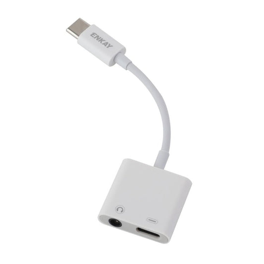ENKAY ENK - AT106 USB - C / Type - C to 3.5mm Audio + Type - C Headphone & Charging Adapter Data Cable - ORIWHIZ