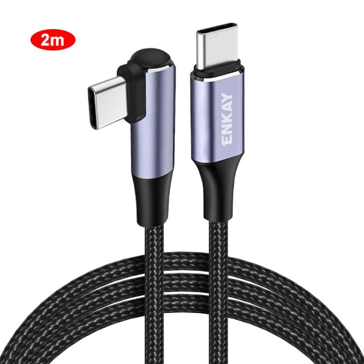 ENKAY PD100W 5A USB - C / Type - C to Type - C Elbow Fast Charging Cable with E - Marker, 1m, 2m - ORIWHIZ