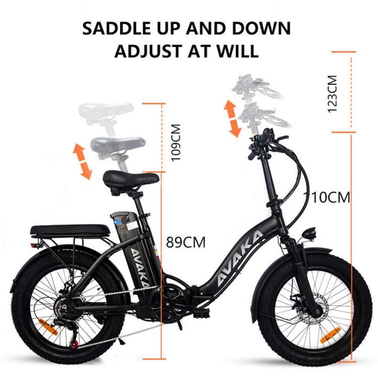 EU Warehouse AVAKA BZ20 PLUS 500W 48V 15AH Foldable Electric Bicycle with 7 Gears Derailleur & 20 inch Tires, EU Plug, BZ20 PLUS (White), BZ20 PLUS (Black) - ORIWHIZ