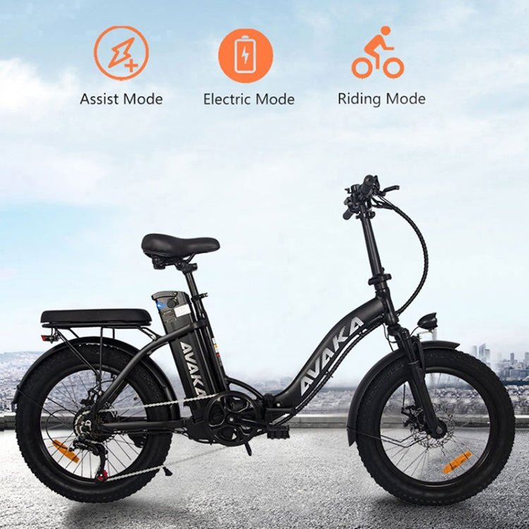 EU Warehouse AVAKA BZ20 PLUS 500W 48V 15AH Foldable Electric Bicycle with 7 Gears Derailleur & 20 inch Tires, EU Plug, BZ20 PLUS (White), BZ20 PLUS (Black) - ORIWHIZ