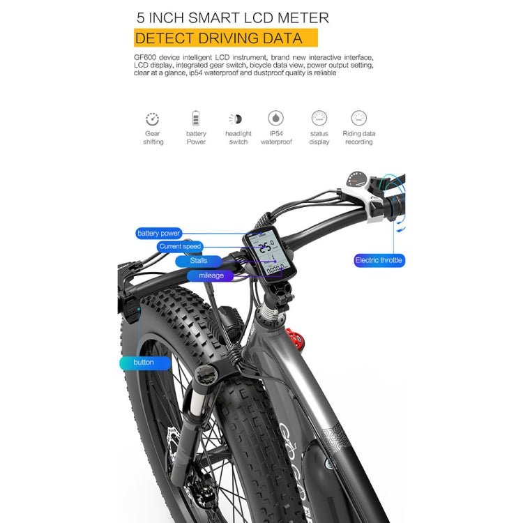 EU Warehouse GOGOBEST GF600 48V 13AH 1000W Transmission Electric Bicycle with 26 inch Tires, EU Plug(Black Grey), GF600 (Black Yellow), GF600 (Black Green), GF600 (Black Grey) - ORIWHIZ