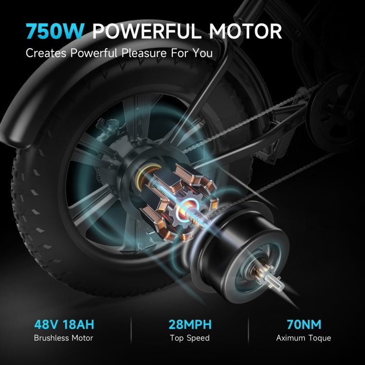 EU Warehouse HAPPYRUN G50 750W 48V / 18AH Electric Bicycle with LED Display & 20 inch Tires, US Plug, G50 US Plug, G50 EU Plug - ORIWHIZ