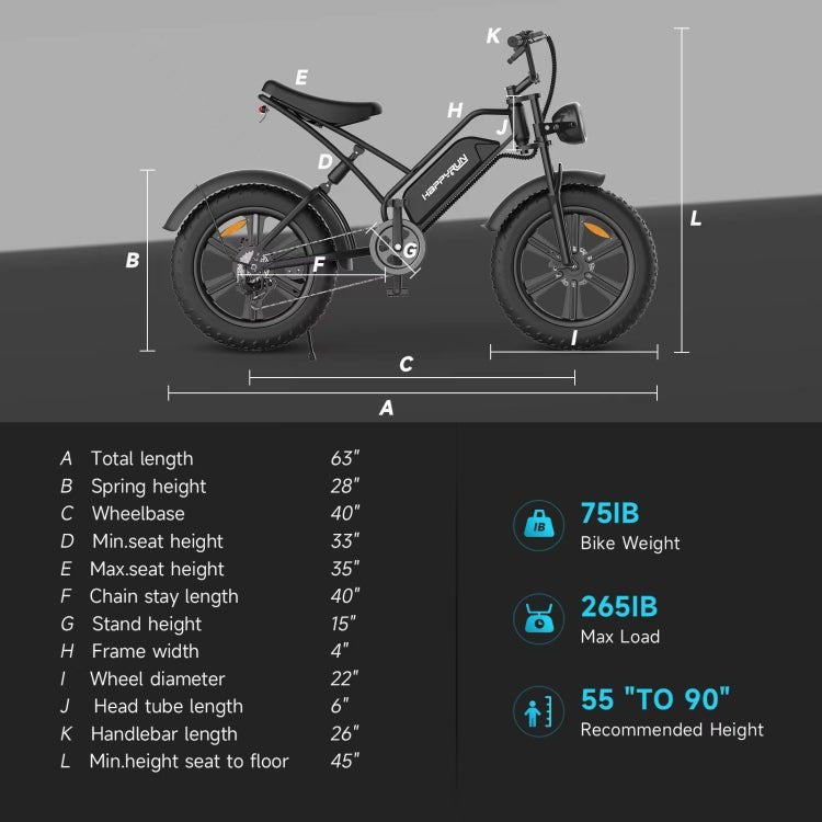EU Warehouse HAPPYRUN G50 750W 48V / 18AH Electric Bicycle with LED Display & 20 inch Tires, US Plug, G50 US Plug, G50 EU Plug - ORIWHIZ