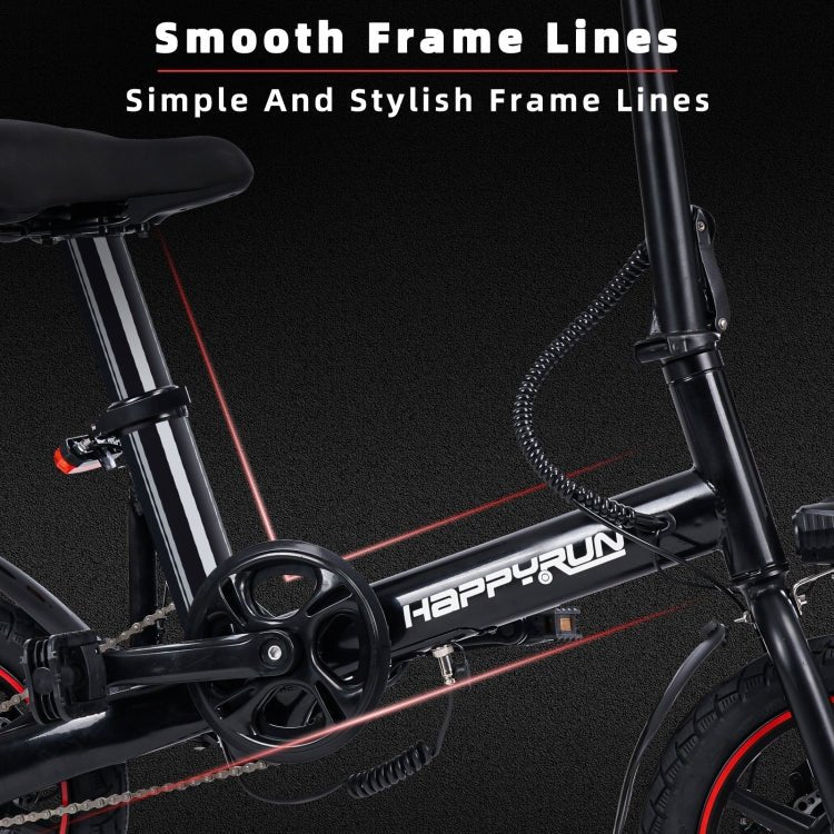EU Warehouse HAPPYRUN HR - X40 350W 36V / 6AH Electric Bicycle with 14 inch Tires, EU Plug, HR - X40 EU Plug - ORIWHIZ