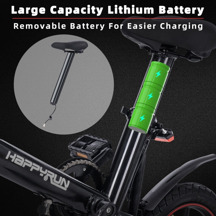 EU Warehouse HAPPYRUN HR - X40 350W 36V / 6AH Electric Bicycle with 14 inch Tires, EU Plug, HR - X40 EU Plug - ORIWHIZ