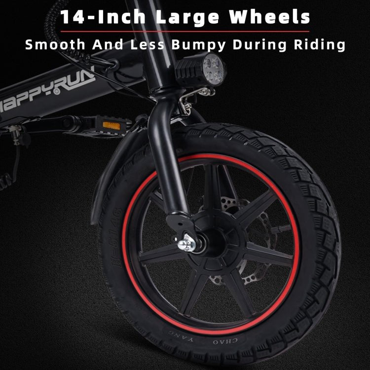 EU Warehouse HAPPYRUN HR - X40 350W 36V / 6AH Electric Bicycle with 14 inch Tires, EU Plug, HR - X40 EU Plug - ORIWHIZ