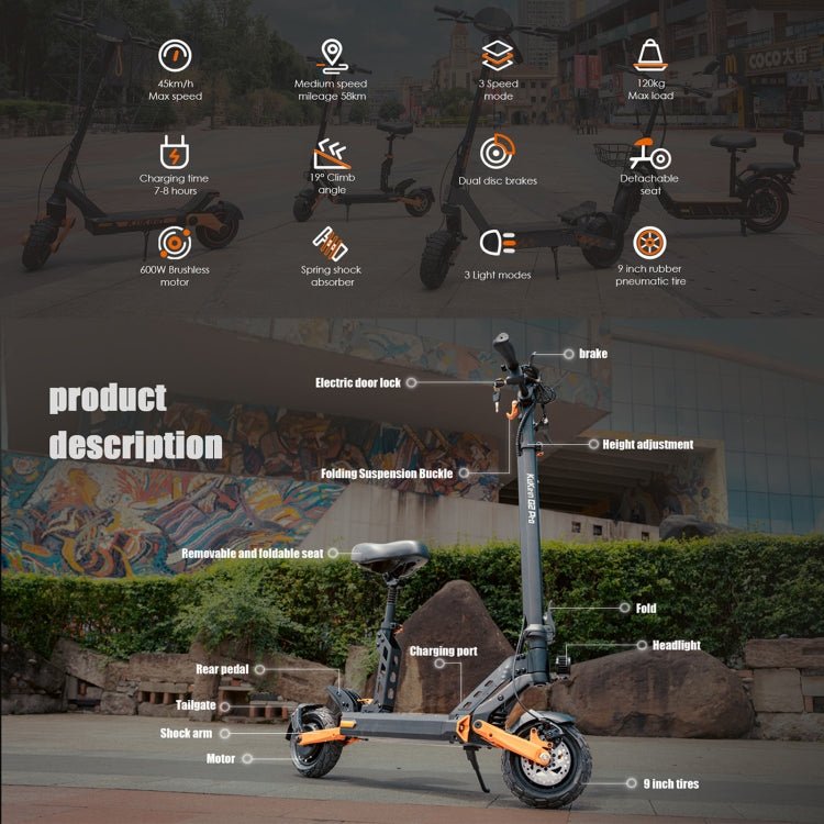 EU Warehouse KUGOO Kukirin G2 Pro 600W Three - speed Folding Electric Offroad Scooter with 8.5 inch Tires & LCD Display, G2 Pro - ORIWHIZ