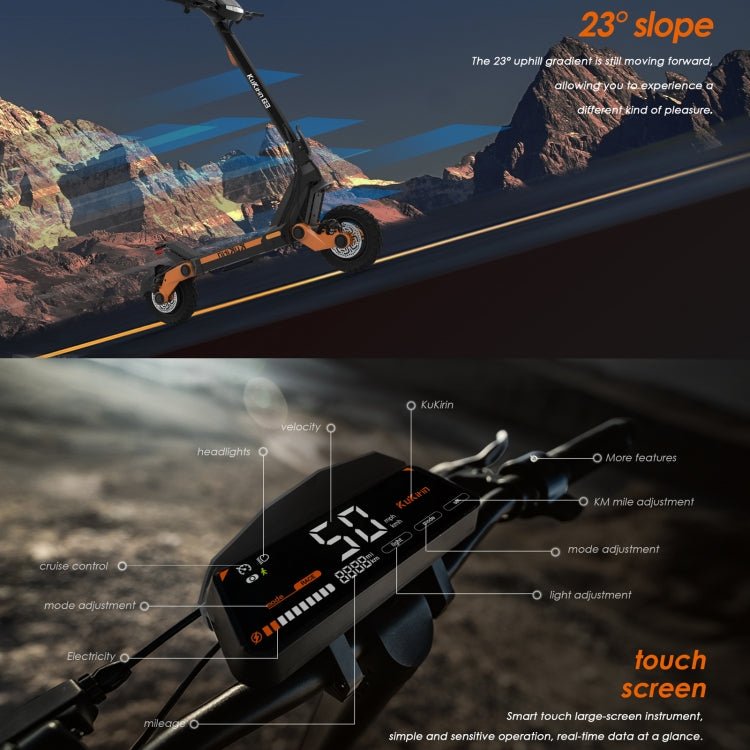 EU Warehouse Kukirin G3 10 inch Tires 1200W 52V 18AH Three - speed Folding Electric Offroad Scooter with LED Display, G3 - ORIWHIZ