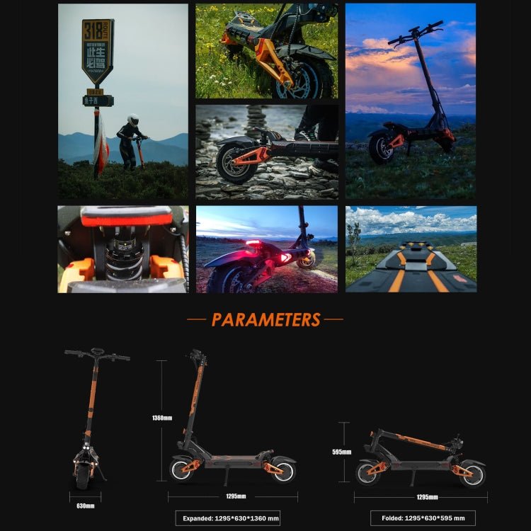EU Warehouse Kukirin G3 Pro 10 inch Tires 2400W 52V 23.4AH Three - speed Folding Electric Offroad Scooter with LED Display, G3 Pro - ORIWHIZ