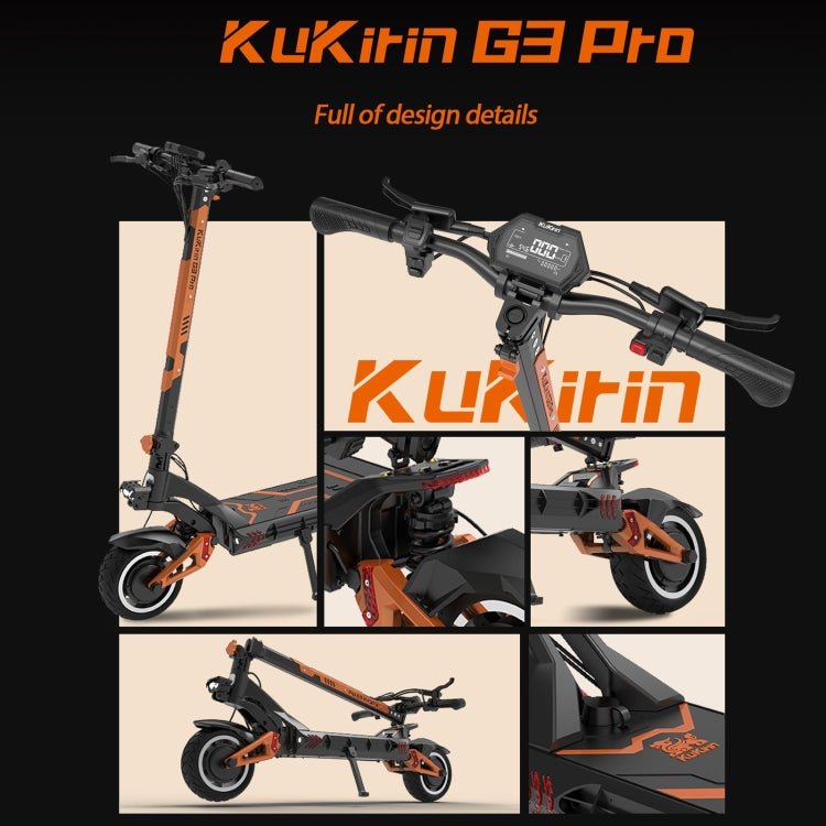 EU Warehouse Kukirin G3 Pro 10 inch Tires 2400W 52V 23.4AH Three - speed Folding Electric Offroad Scooter with LED Display, G3 Pro - ORIWHIZ