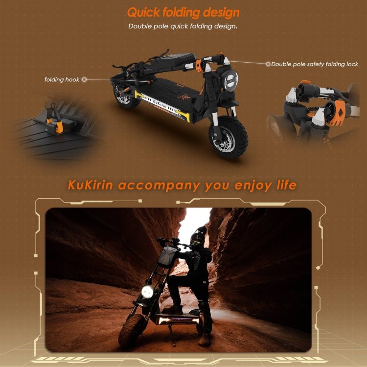 EU Warehouse Kukirin G4 Max 12 inch Tires 3200W 60V 35.2AH Three - speed Folding Electric Offroad Scooter with LED Display, G4 Max - ORIWHIZ