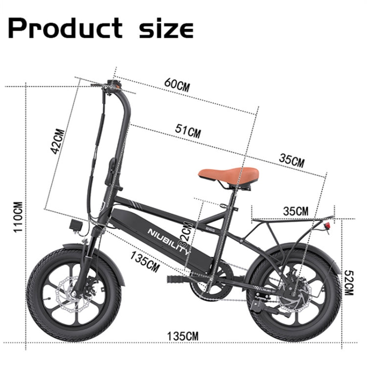 EU Warehouse Niubility B16S 14.5AH 350W Electric Bicycle with 16 inch Tires & LCD Display, EU Plug, B16S - ORIWHIZ