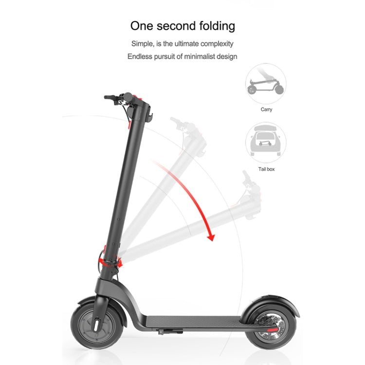EU Warehouse X7 Outdoor Waterproof Foldable Off - road Scooter with 8.5 inch Vacuum Tires & LCD Display& LED Lights & 6.4AH Lithium Battery, Load - bearing: 20 - 100kg (Black), 8.5 inch Tires US - ORIWHIZ
