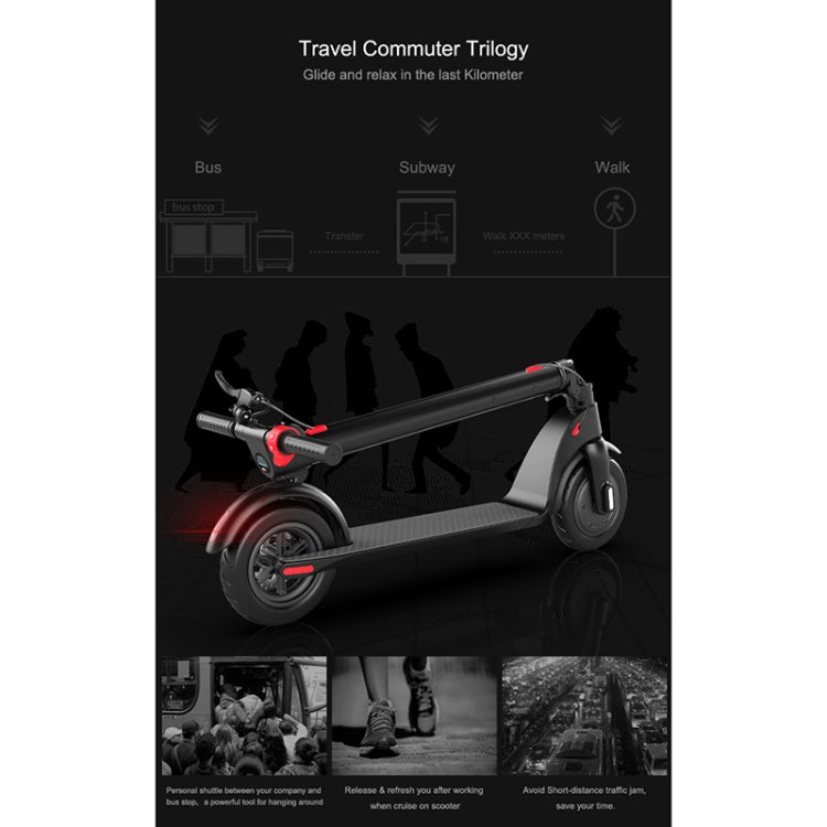 EU Warehouse X7 Outdoor Waterproof Foldable Off - road Scooter with 8.5 inch Vacuum Tires & LCD Display& LED Lights & 6.4AH Lithium Battery, Load - bearing: 20 - 100kg (Black), 8.5 inch Tires US - ORIWHIZ