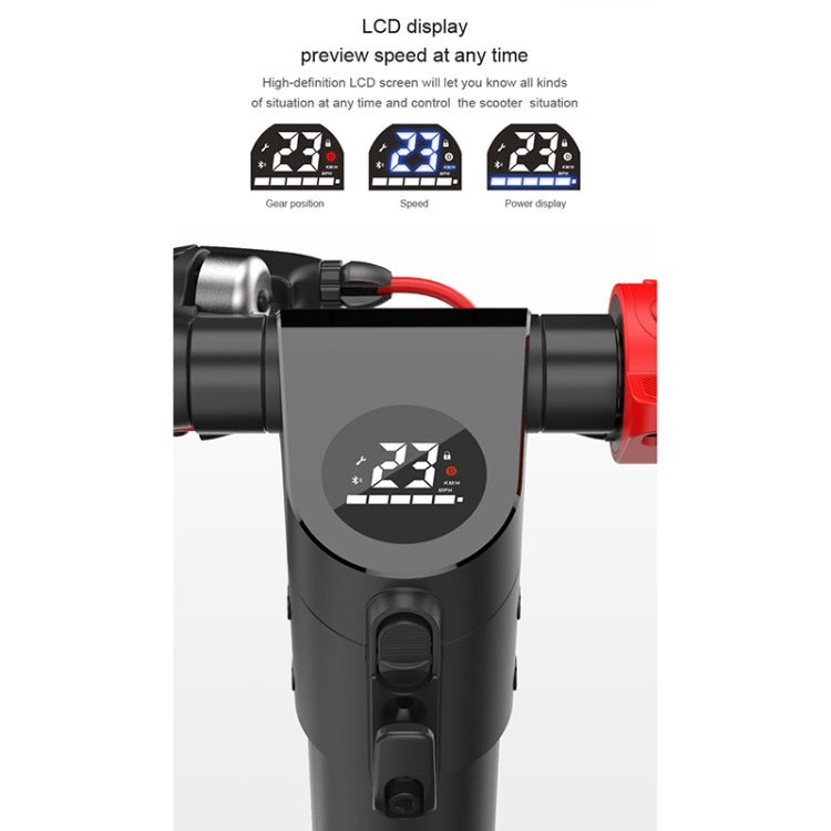 EU Warehouse X7 Outdoor Waterproof Foldable Off - road Scooter with 8.5 inch Vacuum Tires & LCD Display& LED Lights & 6.4AH Lithium Battery, Load - bearing: 20 - 100kg (Black), 8.5 inch Tires US - ORIWHIZ