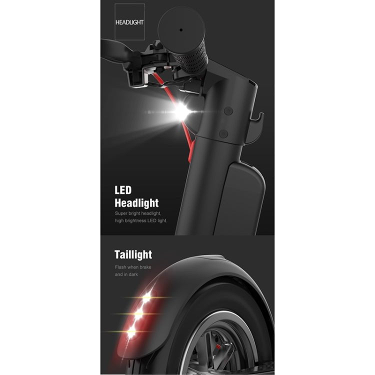 EU Warehouse X8 Outdoor Waterproof Foldable Electric Scooter with 10 inch Vacuum Tires & LCD Display & LED Lights & 10AH Lithium Battery, Load - bearing: 20 - 100kg (Black), EU - ORIWHIZ
