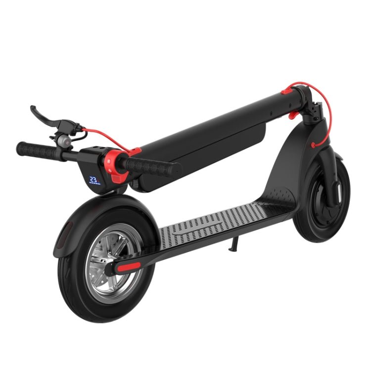 EU Warehouse X8 Outdoor Waterproof Foldable Electric Scooter with 10 inch Vacuum Tires & LCD Display & LED Lights & 10AH Lithium Battery, Load - bearing: 20 - 100kg (Black), EU - ORIWHIZ