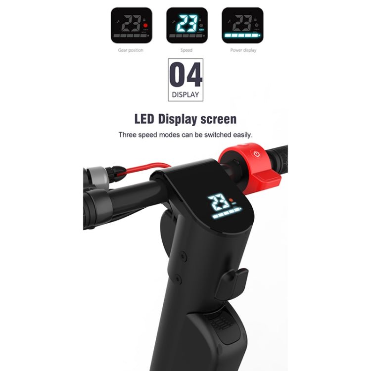 EU Warehouse X8 Outdoor Waterproof Foldable Electric Scooter with 10 inch Vacuum Tires & LCD Display & LED Lights & 10AH Lithium Battery, Load - bearing: 20 - 100kg (Black), EU - ORIWHIZ