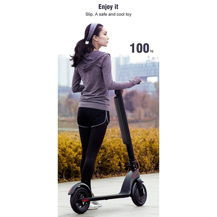 EU Warehouse X8 Outdoor Waterproof Foldable Electric Scooter with 10 inch Vacuum Tires & LCD Display & LED Lights & 10AH Lithium Battery, Load - bearing: 20 - 100kg (Black), EU - ORIWHIZ