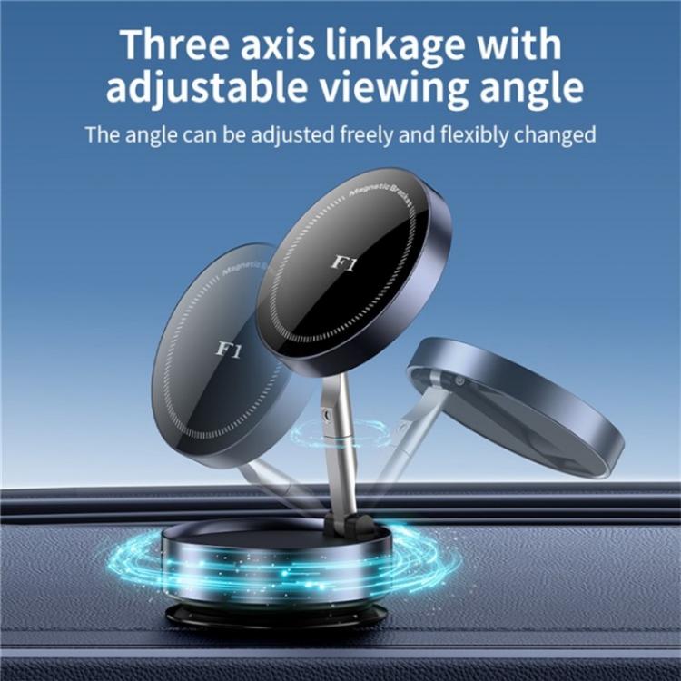F1 Dashboard Mount Strong Suction Navigation Stand Universal Magnetic Car Phone Holder, F1 (Silver), F1 (Tarnish) - ORIWHIZ