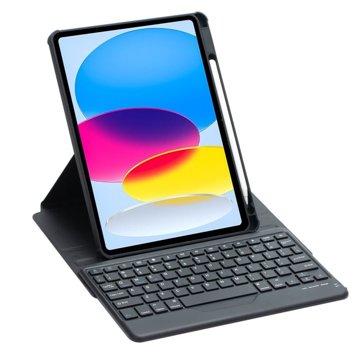 F10B 360 Rotation Acrylic Transparent Bluetooth Keyboard Leather Case, F10B - ORIWHIZApple AccessoriesiPad KeyboardiPad Keyboard Universal