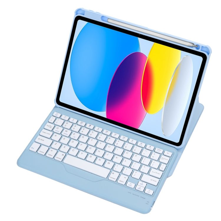 F10B 360 Rotation Acrylic Transparent Bluetooth Keyboard Leather Case, F10B - ORIWHIZApple AccessoriesiPad KeyboardiPad Keyboard Universal