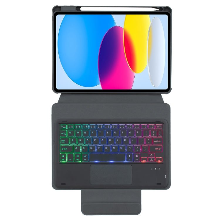F10B - AS 360 Rotation Acrylic Transparent Bluetooth Keyboard Leather Case With Touch Control / Backlight, F10B - AS - ORIWHIZApple AccessoriesiPad KeyboardiPad Keyboard Universal