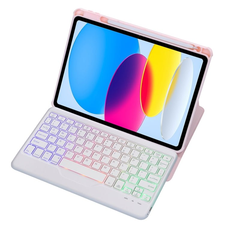 F10BS 360 Rotation Acrylic Transparent Bluetooth Keyboard Leather Case With Backlight, F10BS - ORIWHIZApple AccessoriesiPad KeyboardiPad Keyboard Universal