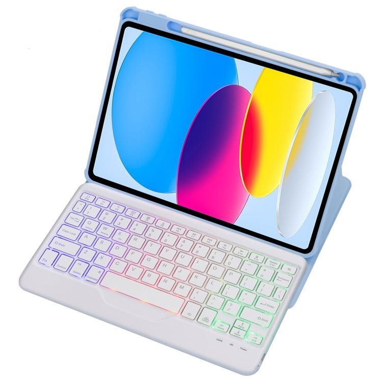 F10BS 360 Rotation Acrylic Transparent Bluetooth Keyboard Leather Case With Backlight, F10BS - ORIWHIZApple AccessoriesiPad KeyboardiPad Keyboard Universal