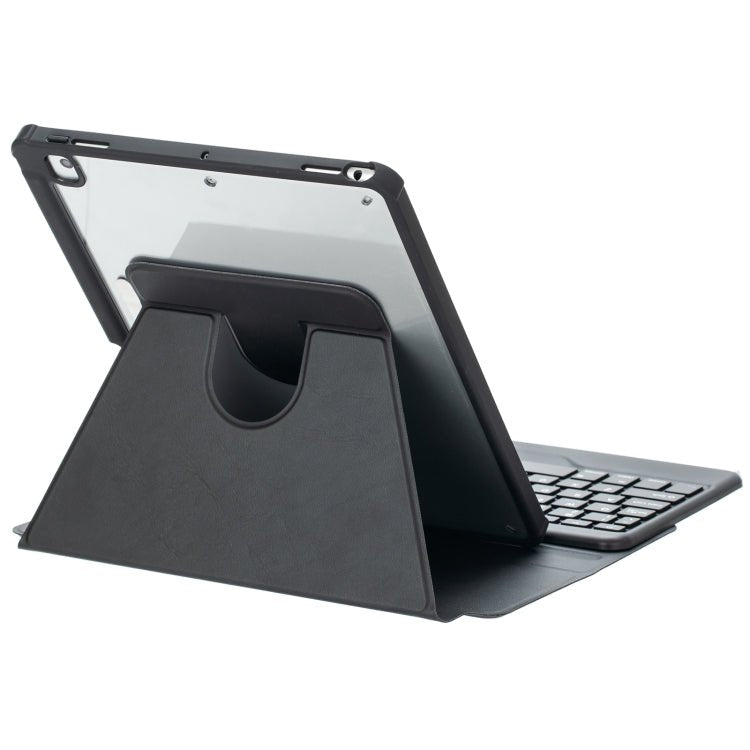 F10BS 360 Rotation Acrylic Transparent Bluetooth Keyboard Leather Case With Backlight, F10BS - ORIWHIZApple AccessoriesiPad KeyboardiPad Keyboard Universal