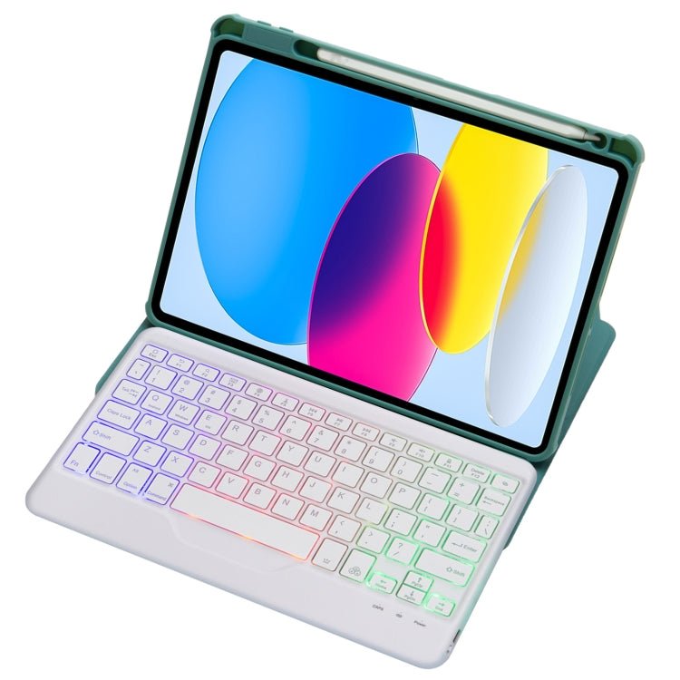 F10BS 360 Rotation Acrylic Transparent Bluetooth Keyboard Leather Case With Backlight, F10BS - ORIWHIZApple AccessoriesiPad KeyboardiPad Keyboard Universal