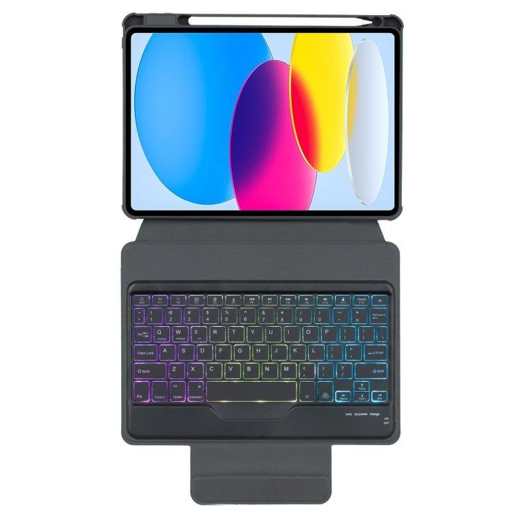 F10BS 360 Rotation Acrylic Transparent Bluetooth Keyboard Leather Case With Backlight, F10BS - ORIWHIZApple AccessoriesiPad KeyboardiPad Keyboard Universal