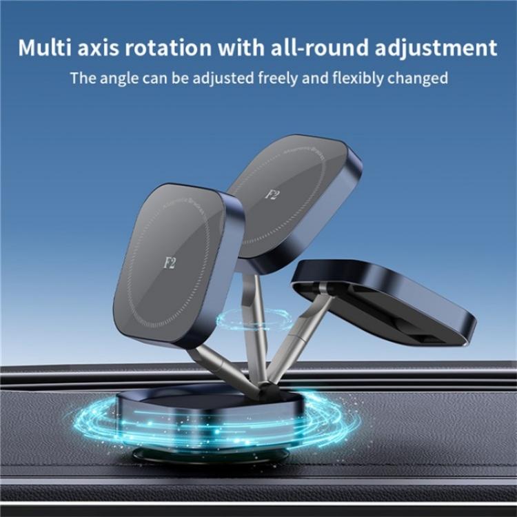F2 Strong Magnet Vacuum Suction Adjustable Foldable Car Dashboard Windshield Phone Holder, F2 (Silver), F2 (Tarnish) - ORIWHIZ