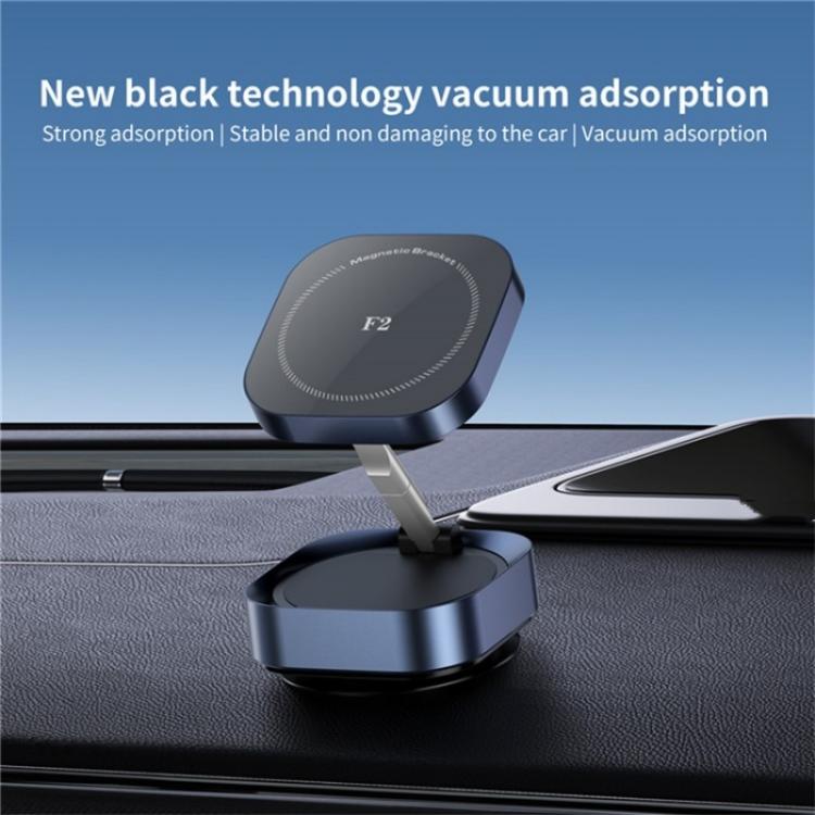 F2 Strong Magnet Vacuum Suction Adjustable Foldable Car Dashboard Windshield Phone Holder, F2 (Silver), F2 (Tarnish) - ORIWHIZ