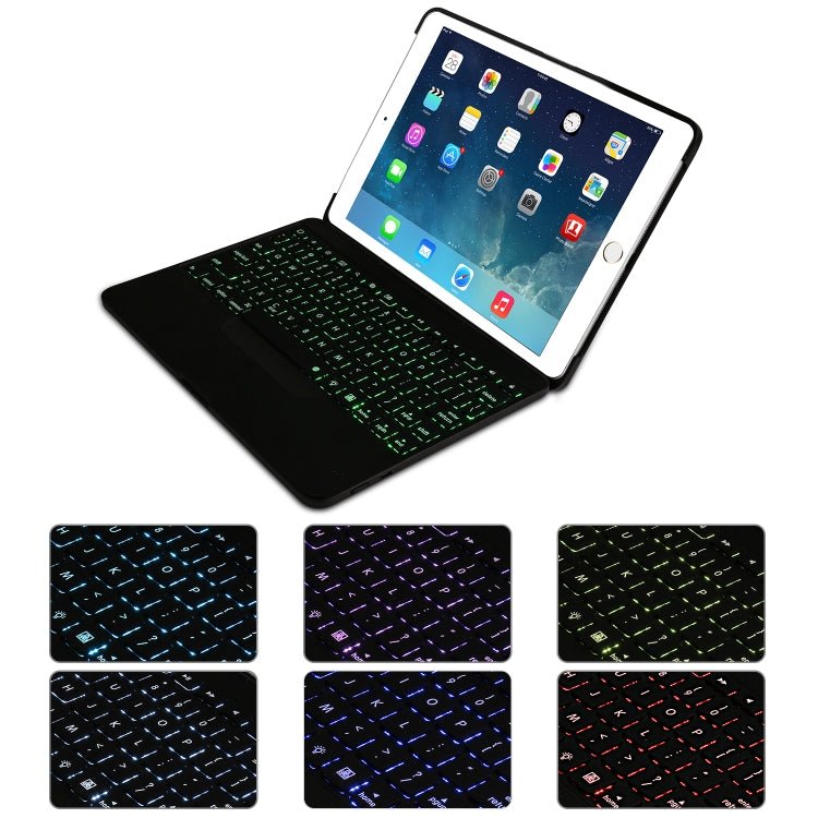 F611 Detachable Colorful Backlight Aluminum Backplane Wireless Bluetooth Keyboard Tablet Case for iPad Air 2 / 9.7 (2018) / 9.7 inch (2017) / Air / Pro 9.7 inch - ORIWHIZApple AccessoriesiPad KeyboardiPad Keyboard Universal