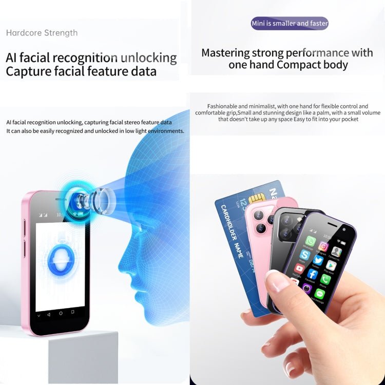 Face Recognition, 3.0 inch Android 9.0 MTK6739CW Quad Core up to 1.28GHz, OTG, Network: 4G, Dual SIM, Support Google Play, 3GB+32GB - ORIWHIZ