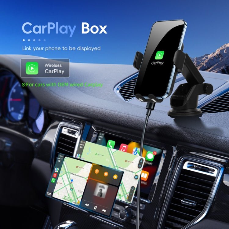Fast Charging Retractable Recharging Cell Phone Holder With Wireless CarPlay Android Auto Function - ORIWHIZ