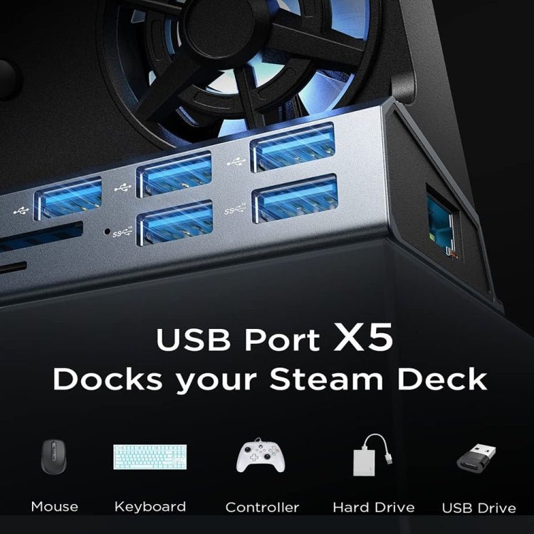 For ASUS ROG Ally 100W PD Charging Game Console Stand Multifunctional USB 3.0 Docking Station, 5 - in - 1, 6 - in - 1, 9 - in - 1, 10 - in - 1 - ORIWHIZPocket Console & AccessoriesPocket Console & Accessories AccessoriesToys & Hobbies