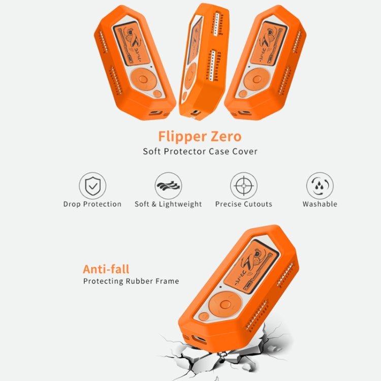 For Flipper Zero Electronic Pet Silicone Full - Cover Protective Case, Orange - ORIWHIZPocket Console & AccessoriesPocket Console & Accessories AccessoriesToys & Hobbies