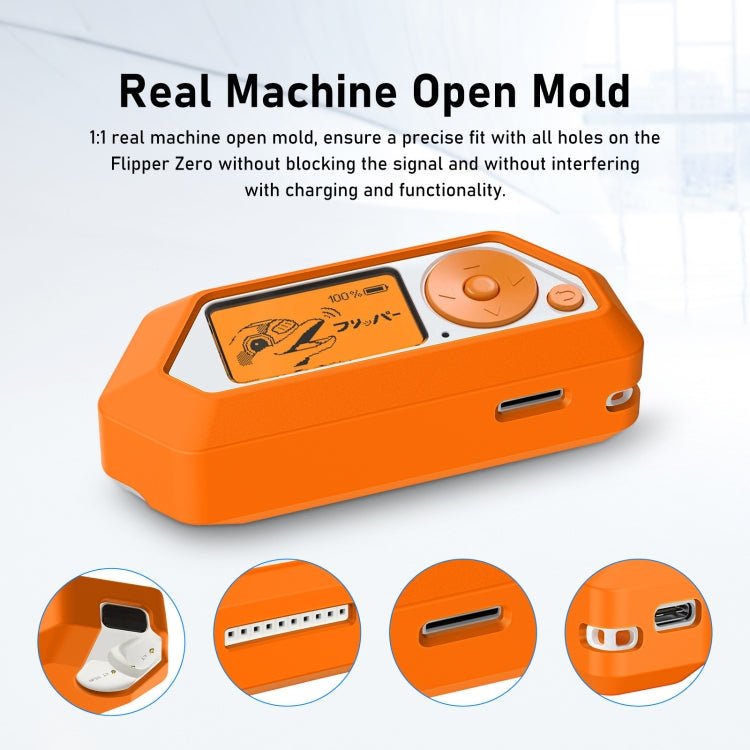For Flipper Zero Electronic Pet Silicone Full - Cover Protective Case, Orange - ORIWHIZPocket Console & AccessoriesPocket Console & Accessories AccessoriesToys & Hobbies