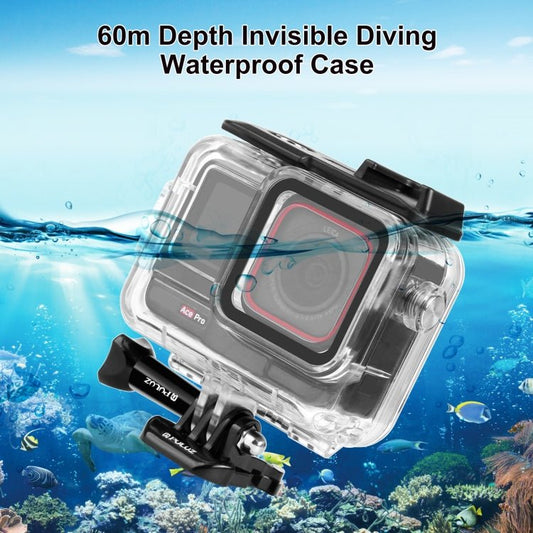 For Insta360 Ace Pro PULUZ 60m Underwater Waterproof Housing Case with Base Adapter & Screw, For Insta360 Ace Pro Underwater Case - ORIWHIZDJI & Insta360 AccessoriesInsta360 Ace SeriesProtection & Cases