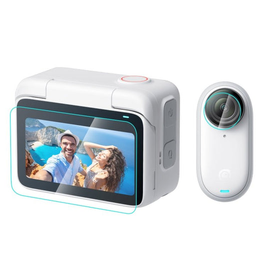 For Insta360 GO 3 PULUZ 2 in 1 Screen and Lens Tempered Glass Film, Tempered Glass Film - ORIWHIZDJI & Insta360 AccessoriesInsta360 GO SeriesProtection & Cases