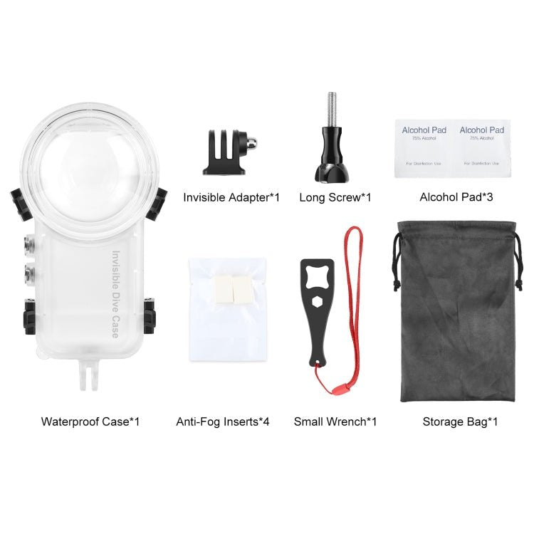 For Insta360 X3 PULUZ 50m Waterproof Sealed Diving Case, Invisible Dive Case - ORIWHIZDJI & Insta360 AccessoriesInsta360 X SeriesProtection & Cases