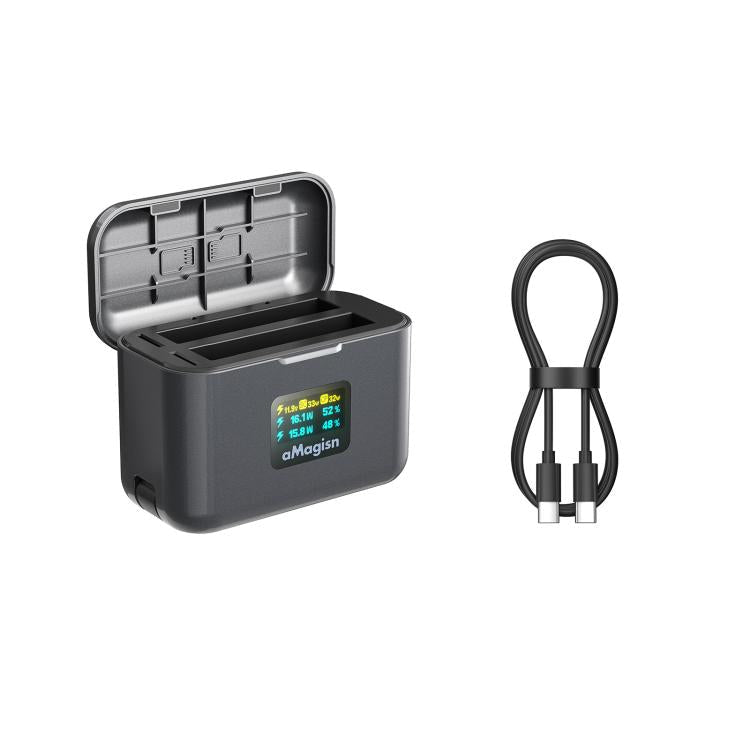 For Insta360 X4 Air Battery aMagisn 36W Fast Charging Case with Color Display & Built - in USB - C Cable, PM13 - ORIWHIZaMagisnDJI & Insta360 AccessoriesInsta360 X Series