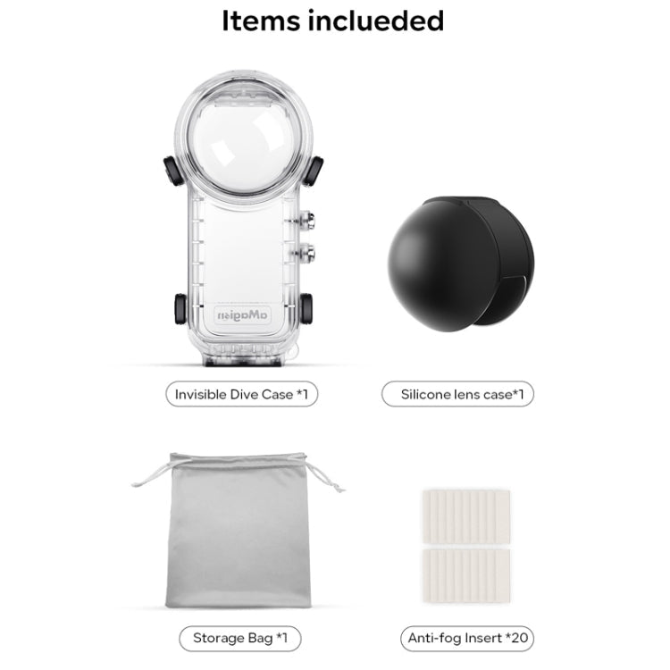 For Insta360 X4 aMagisn 50m Depth Waterproof Protective Case Quick Release Invisible Diving Cover, Waterproof Case - ORIWHIZaMagisnDJI & Insta360 AccessoriesInsta360 X Series
